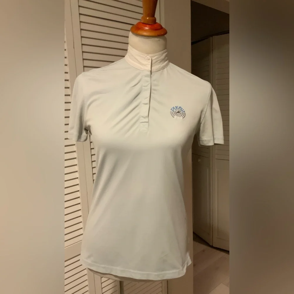 Pikeur Sports Short-Sleeve Show Shirt Light Blue w/ White Collar Size 38(US 6–8) - Picture 5 of 8